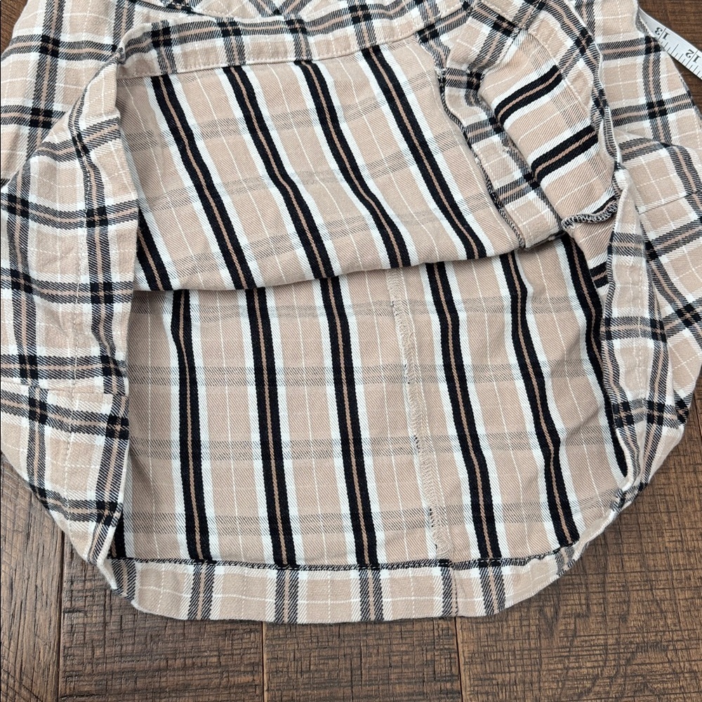 H&M Plaid Mini Skirt in Beige Tan Black - Picture 6 of 7